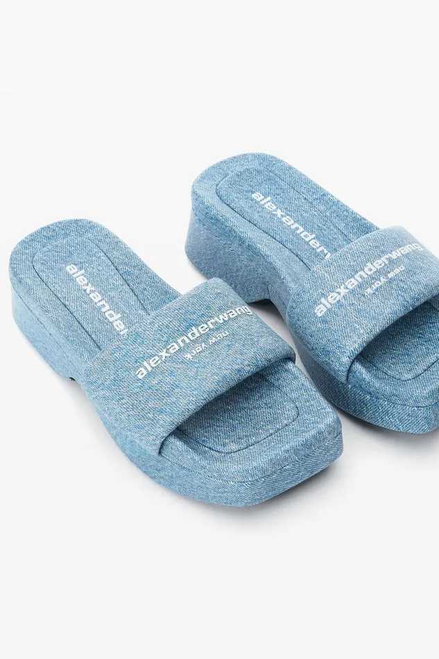 Shoes Women Alexander Wang TrompeL039oeil Denim Goatskin Float Slide