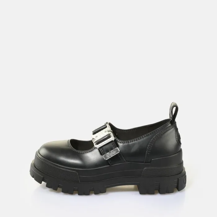 Shop Aspha Ballerina Buckle Black BUFFALO Ballet Flats