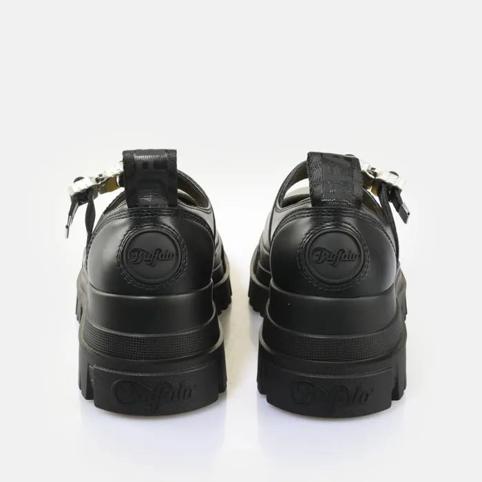 Shop Aspha Ballerina Buckle Black BUFFALO Ballet Flats