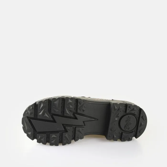 Shop Aspha Loafer Black Glitter BUFFALO Lace Up Shoes