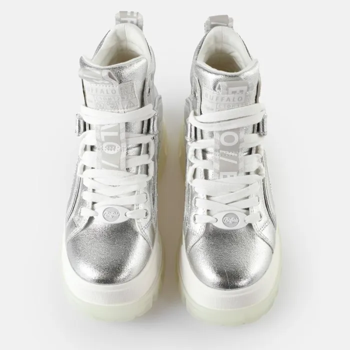 Shop Aspha NC Mid Silver BUFFALO Boots and AnkleBoots
