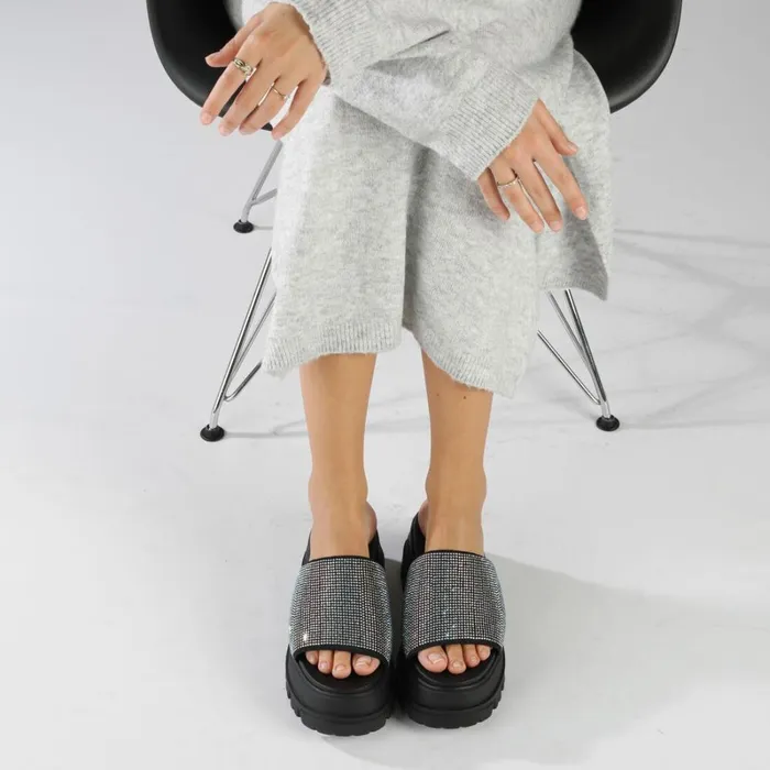 Shop Aspha Slide Glam Black BUFFALO Sandals and Slides