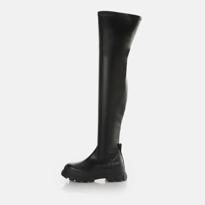 Shop Aspha Stretch Overknee Black BUFFALO Vegan Shoes