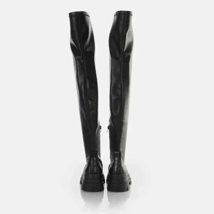 Shop Aspha Stretch Overknee Black BUFFALO Vegan Shoes
