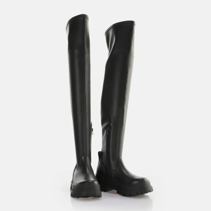 Shop Aspha Stretch Overknee Black BUFFALO Vegan Shoes