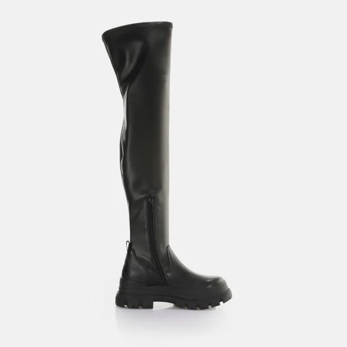 Shop Aspha Stretch Overknee Black BUFFALO Vegan Shoes