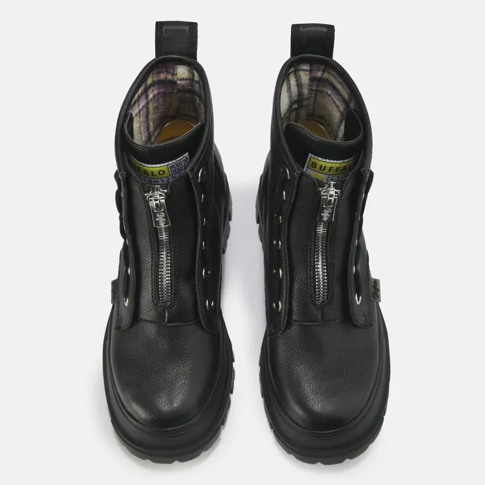 Shop Aspha Zip Black BUFFALO Boots and AnkleBoots