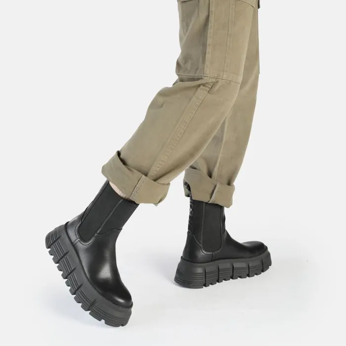 Shop Ava Chelsea Black BUFFALO Boots and AnkleBoots