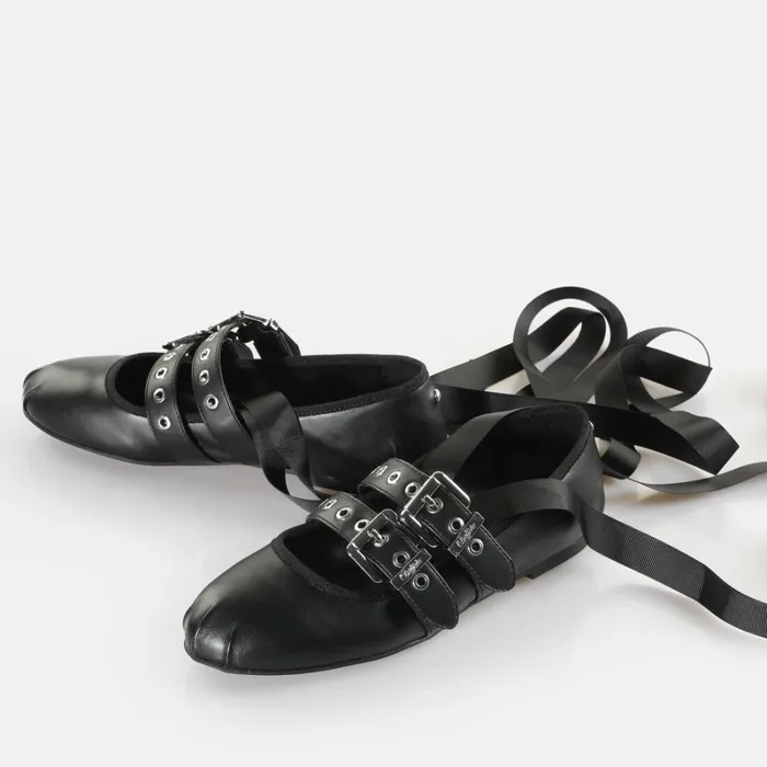 Shop Daphne Jane Black BUFFALO Ballet Flats