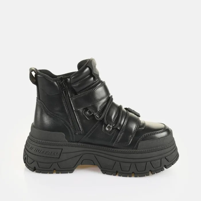 Shop Fusion Hike Mid Black BUFFALO Boots and AnkleBoots