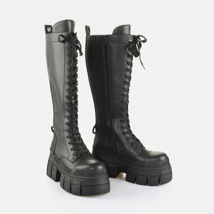 Shop Gospher Lace Up Hi Black BUFFALO Boots and AnkleBoots