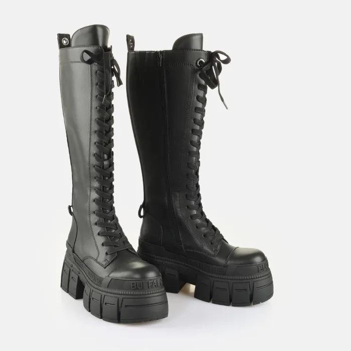 Shop Gospher Lace Up Hi Black BUFFALO Boots and AnkleBoots