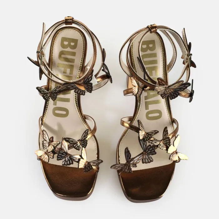 Shop June Mss Butterfly Metallic Copper BUFFALO Heels