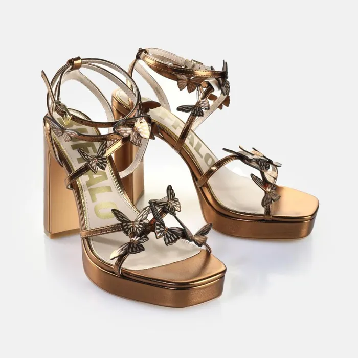 Shop June Mss Butterfly Metallic Copper BUFFALO Heels