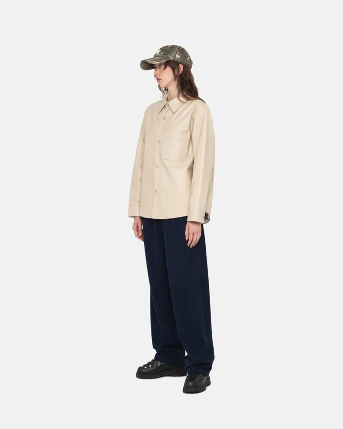 Shop Stussy BEACH PANT WOOL STRIPE Navy