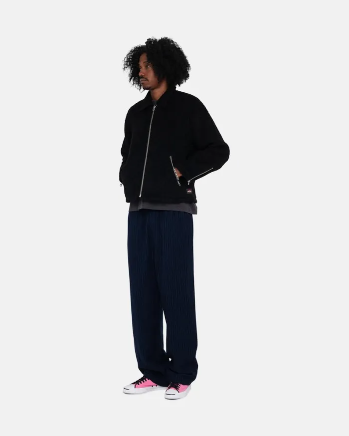 Shop Stussy BEACH PANT WOOL STRIPE Navy