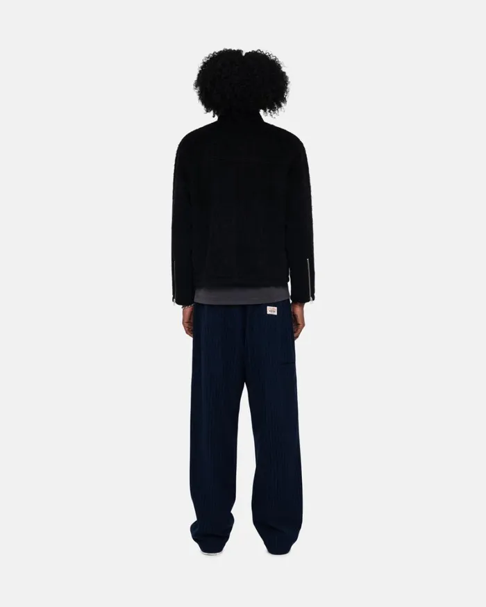 Shop Stussy BEACH PANT WOOL STRIPE Navy