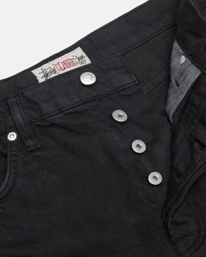 Shop Stussy CLASSIC JEAN OVERDYED Black