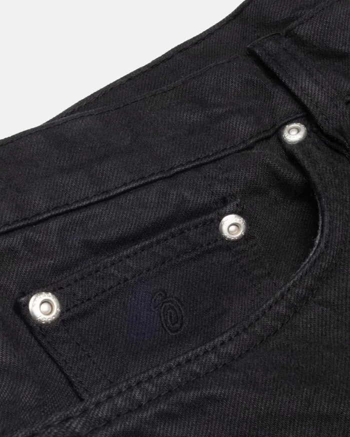 Shop Stussy CLASSIC JEAN OVERDYED Black