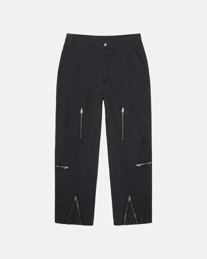 Shop Stussy NYCO FLIGHT PANT Black