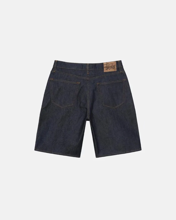 Shop Stussy RAW DENIM BIG OL039 SHORTS Raw