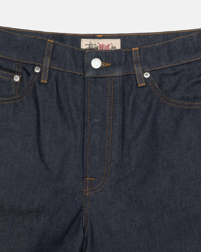 Shop Stussy RAW DENIM BIG OL039 SHORTS Raw