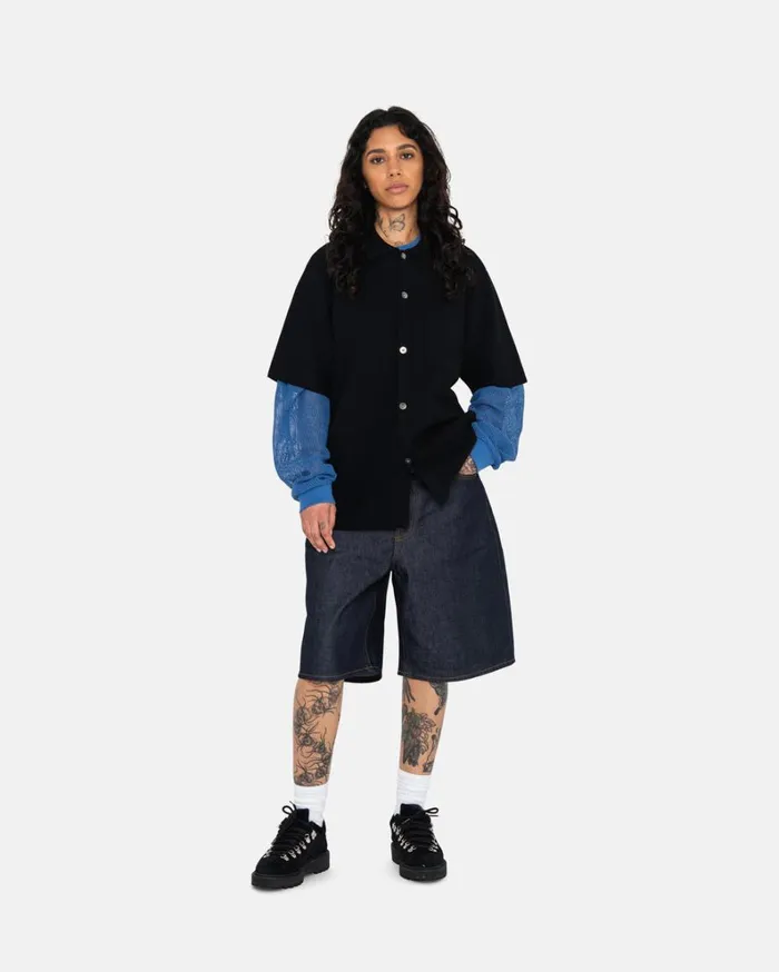 Shop Stussy RAW DENIM BIG OL039 SHORTS Raw