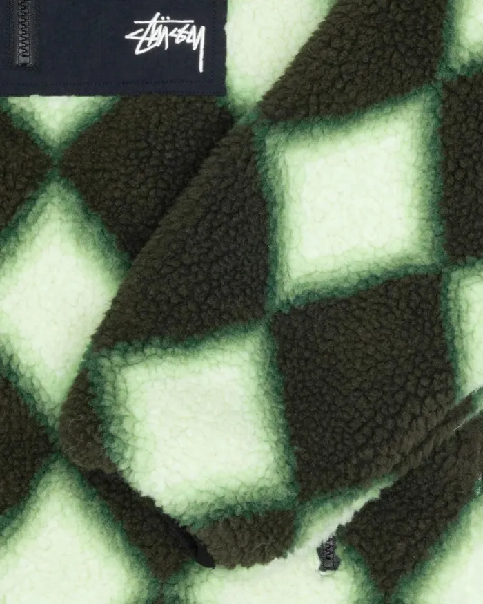 Shop Stussy SHERPA REVERSIBLE JACKET Green