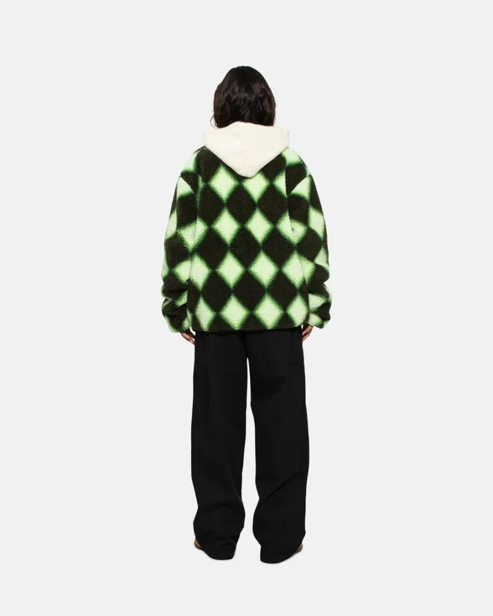 Shop Stussy SHERPA REVERSIBLE JACKET Green