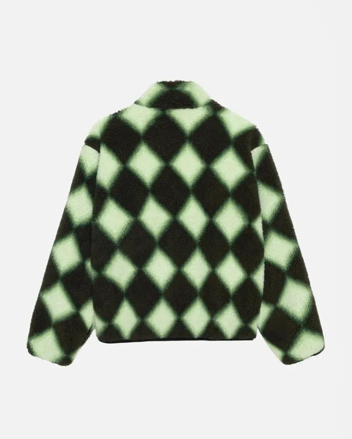 Shop Stussy SHERPA REVERSIBLE JACKET Green