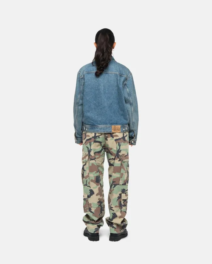 Shop Stussy ZIP WORK JACKET DENIM Washed Blue