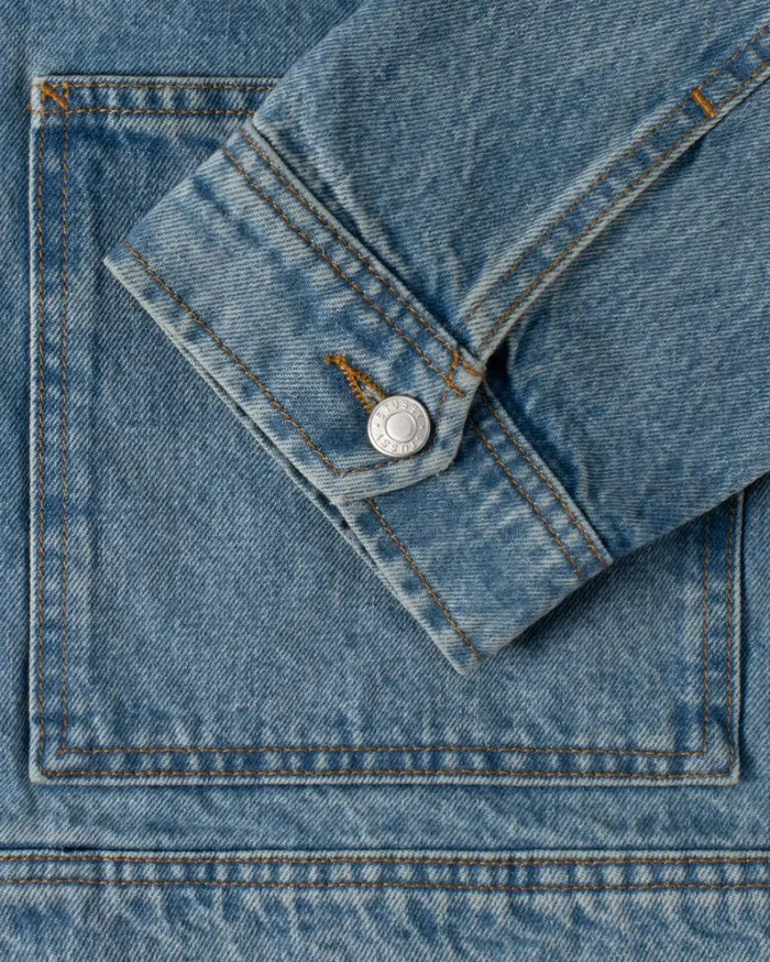 Shop Stussy ZIP WORK JACKET DENIM Washed Blue