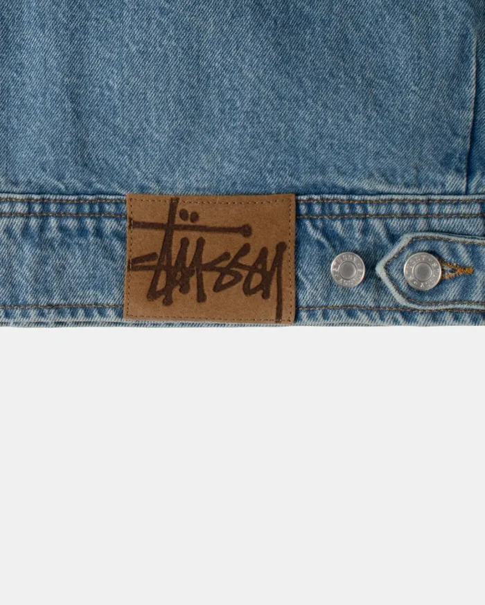 Shop Stussy ZIP WORK JACKET DENIM Washed Blue