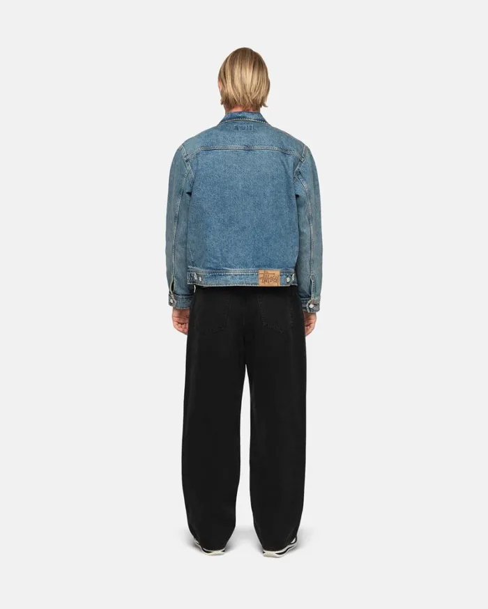 Shop Stussy ZIP WORK JACKET DENIM Washed Blue