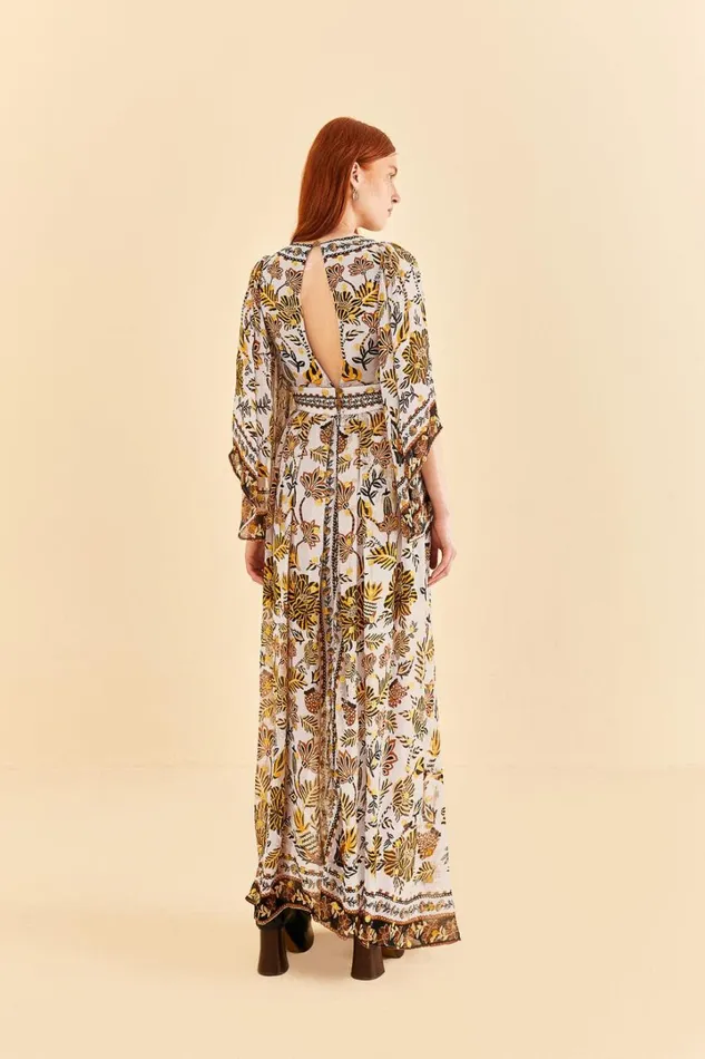 Silver Floral Tapestry Maxi Dress Women FARM Rio Maxi Dresses