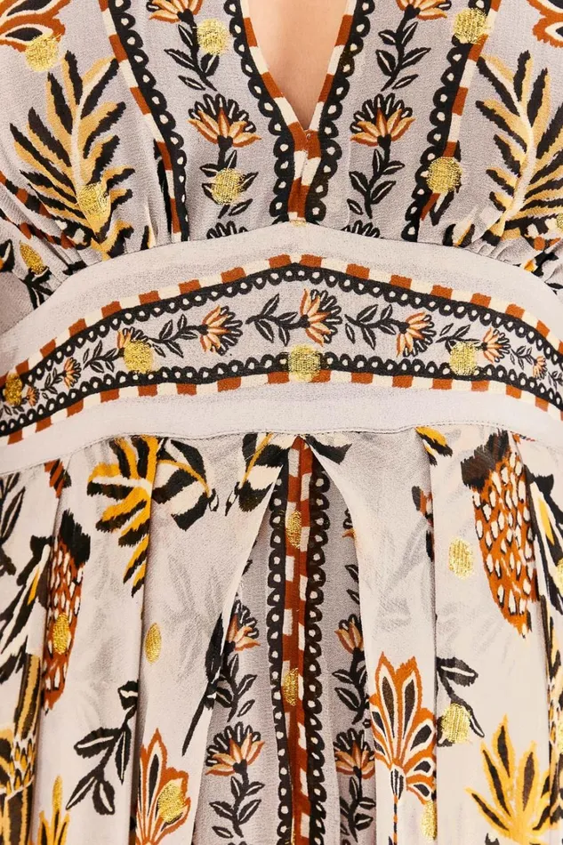 Silver Floral Tapestry Maxi Dress Women FARM Rio Maxi Dresses