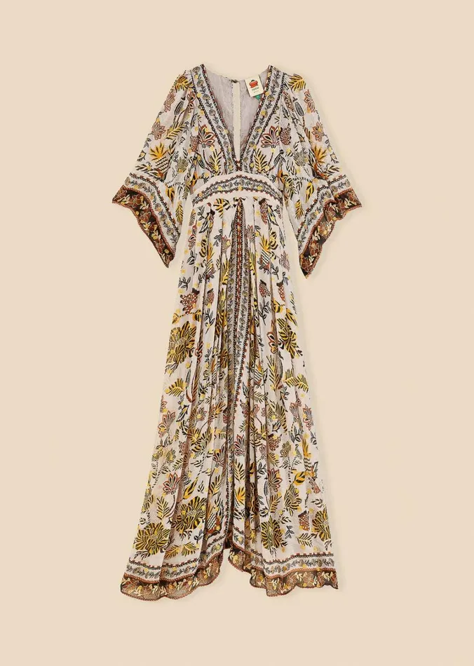 Silver Floral Tapestry Maxi Dress Women FARM Rio Maxi Dresses