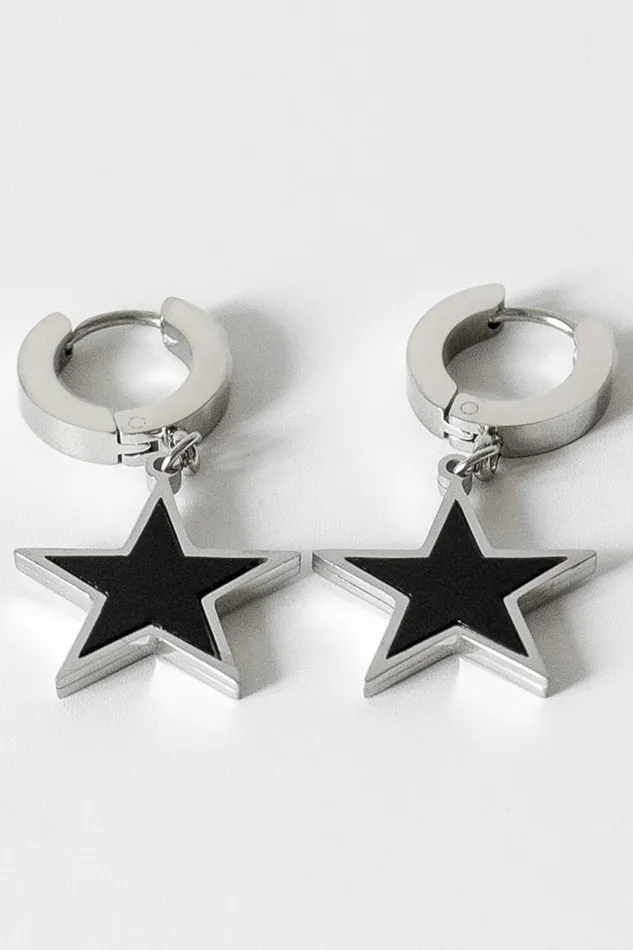 Silver Star Drop Earring Women Roman Jewellery