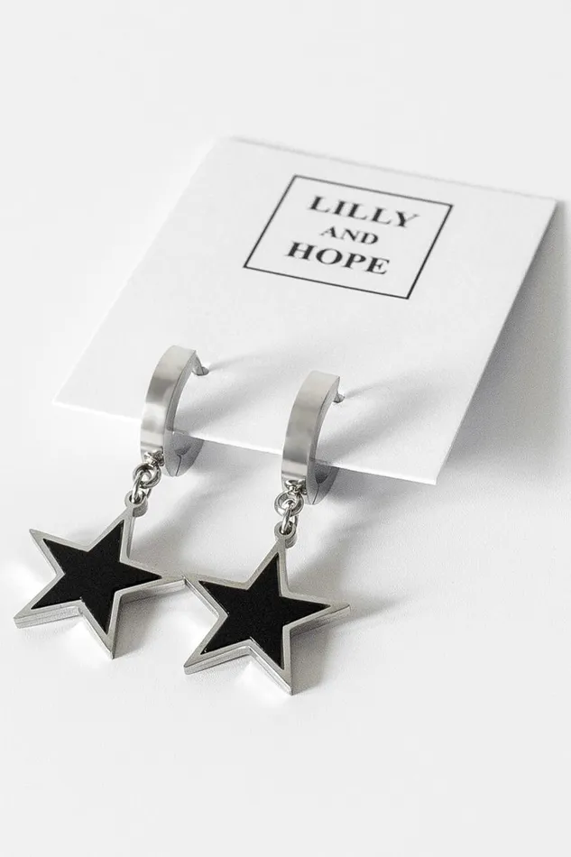 Silver Star Drop Earring Women Roman Jewellery