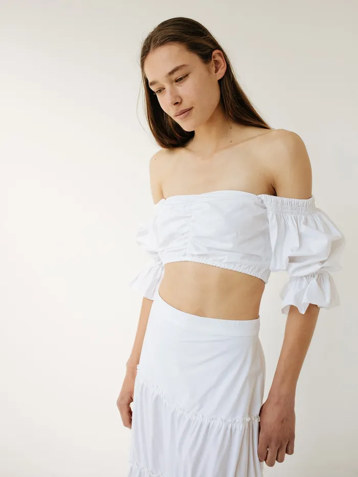 Sir the Label 8211 Blair Off Shoulder Top in White Tops The UNDONE Women