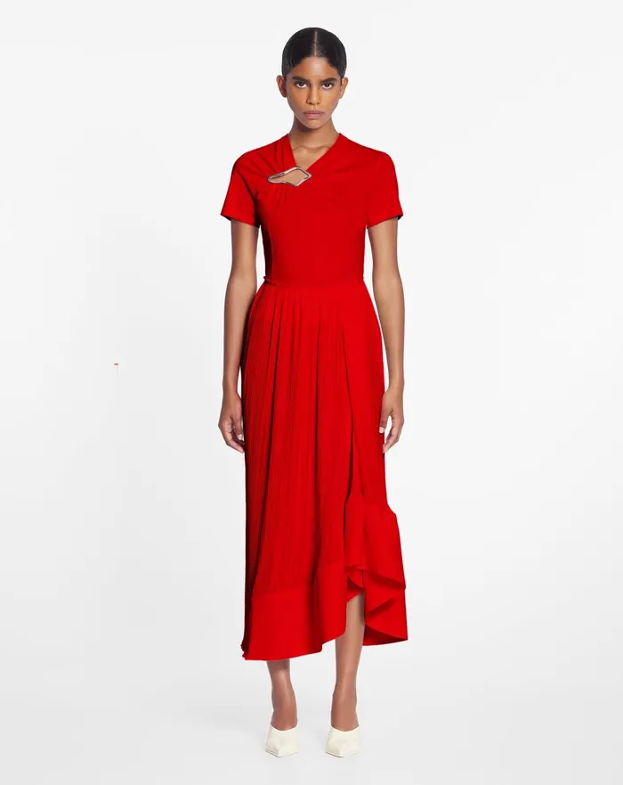 Skirts and Shorts Women LANVIN Pleated Midi Skirt Flame