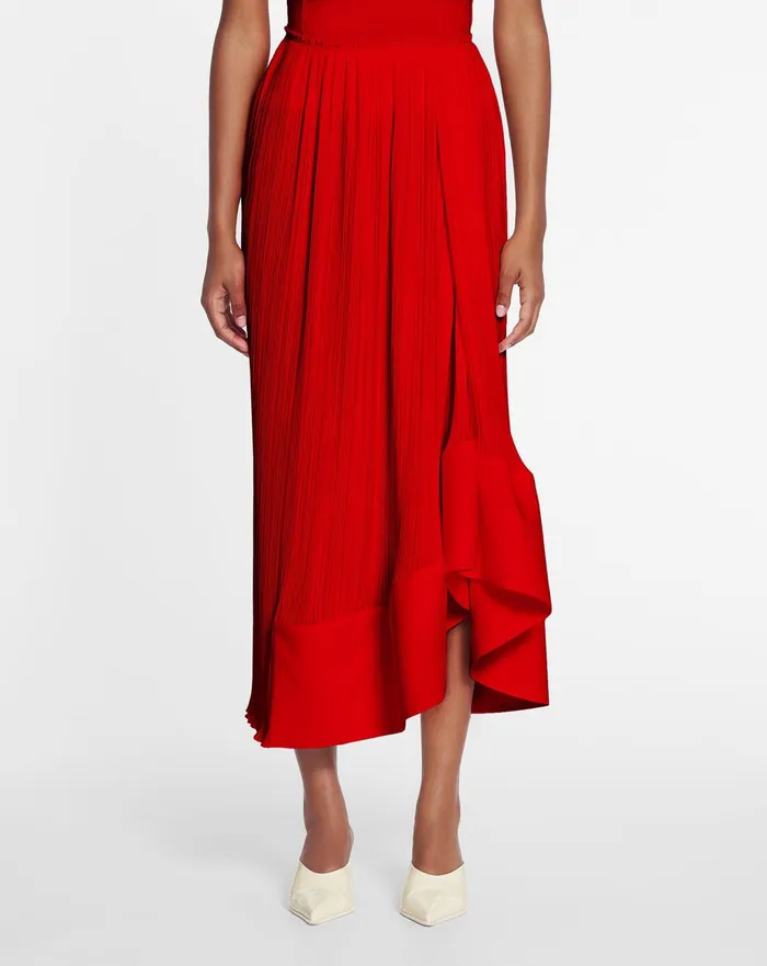 Skirts and Shorts Women LANVIN Pleated Midi Skirt Flame