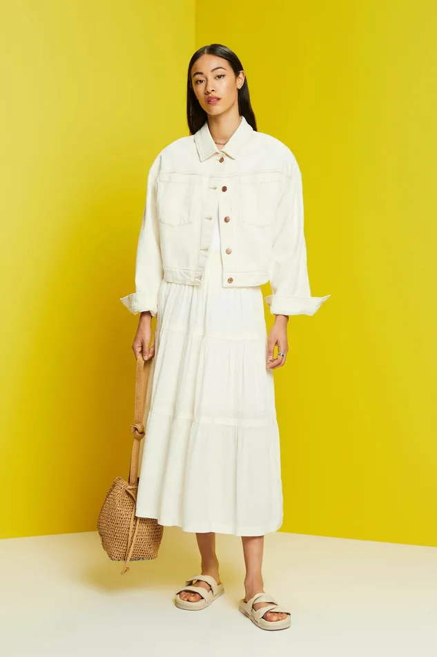 Skirts Shorts Women Esprit Classic Midi Skirt White