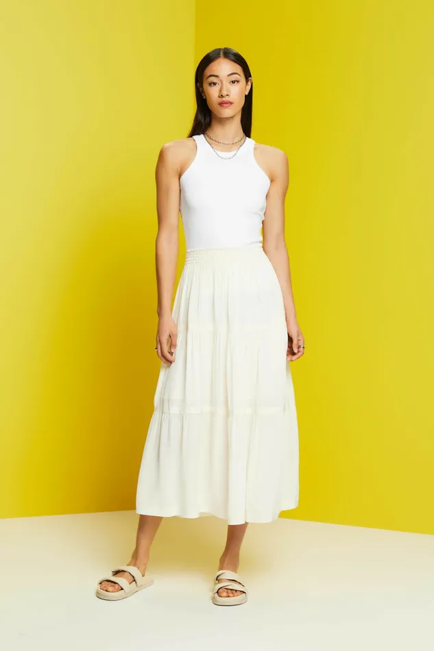 Skirts Shorts Women Esprit Classic Midi Skirt White