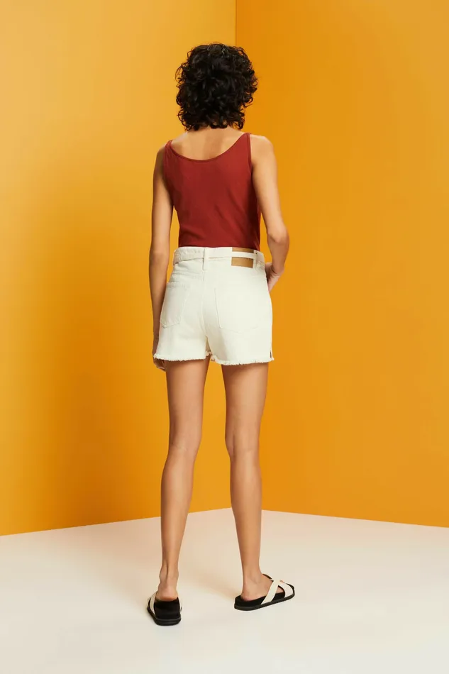 Skirts Shorts Women Esprit High Rise Tie Waist Denim Shorts Ice