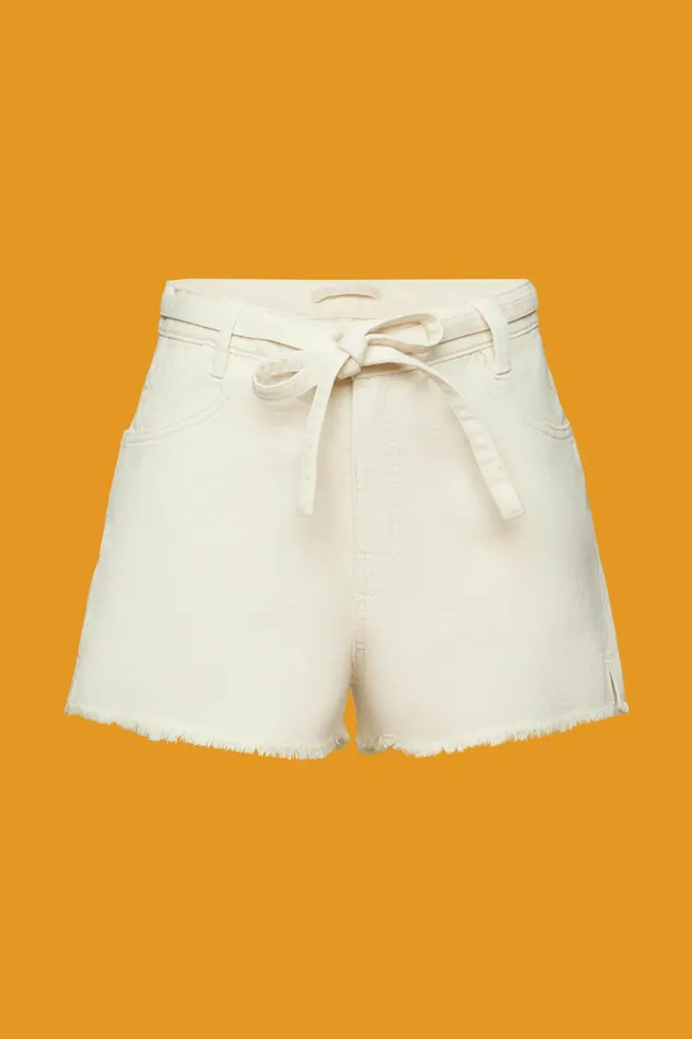 Skirts Shorts Women Esprit High Rise Tie Waist Denim Shorts Ice