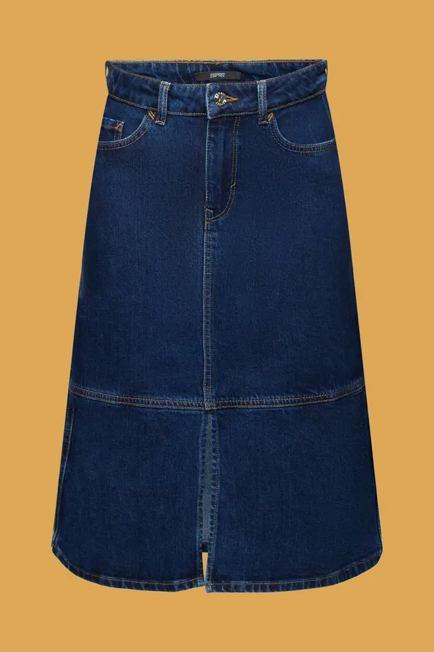 Skirts Shorts Women Esprit KneeLength Denim Skirt Blue Medium Washed