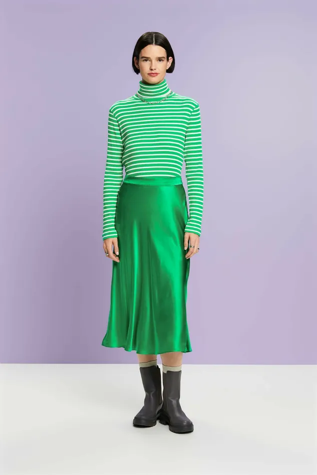Skirts Shorts Women Esprit Silk Midi Skirt Green