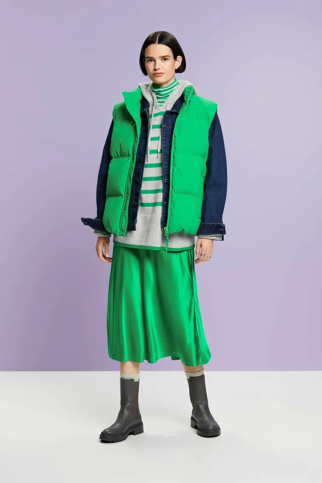 Skirts Shorts Women Esprit Silk Midi Skirt Green