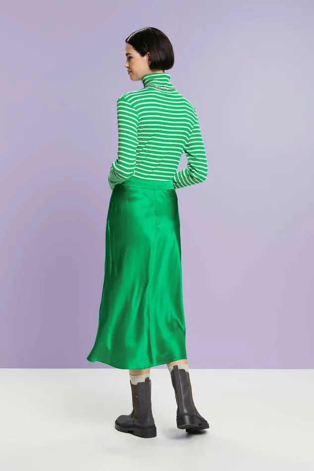 Skirts Shorts Women Esprit Silk Midi Skirt Green